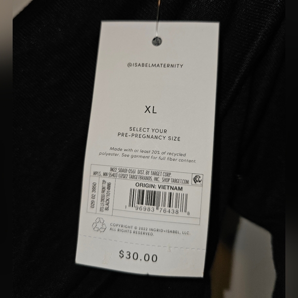 NEW Isabel maternity black top criss cross XL target - Picture 4 of 9